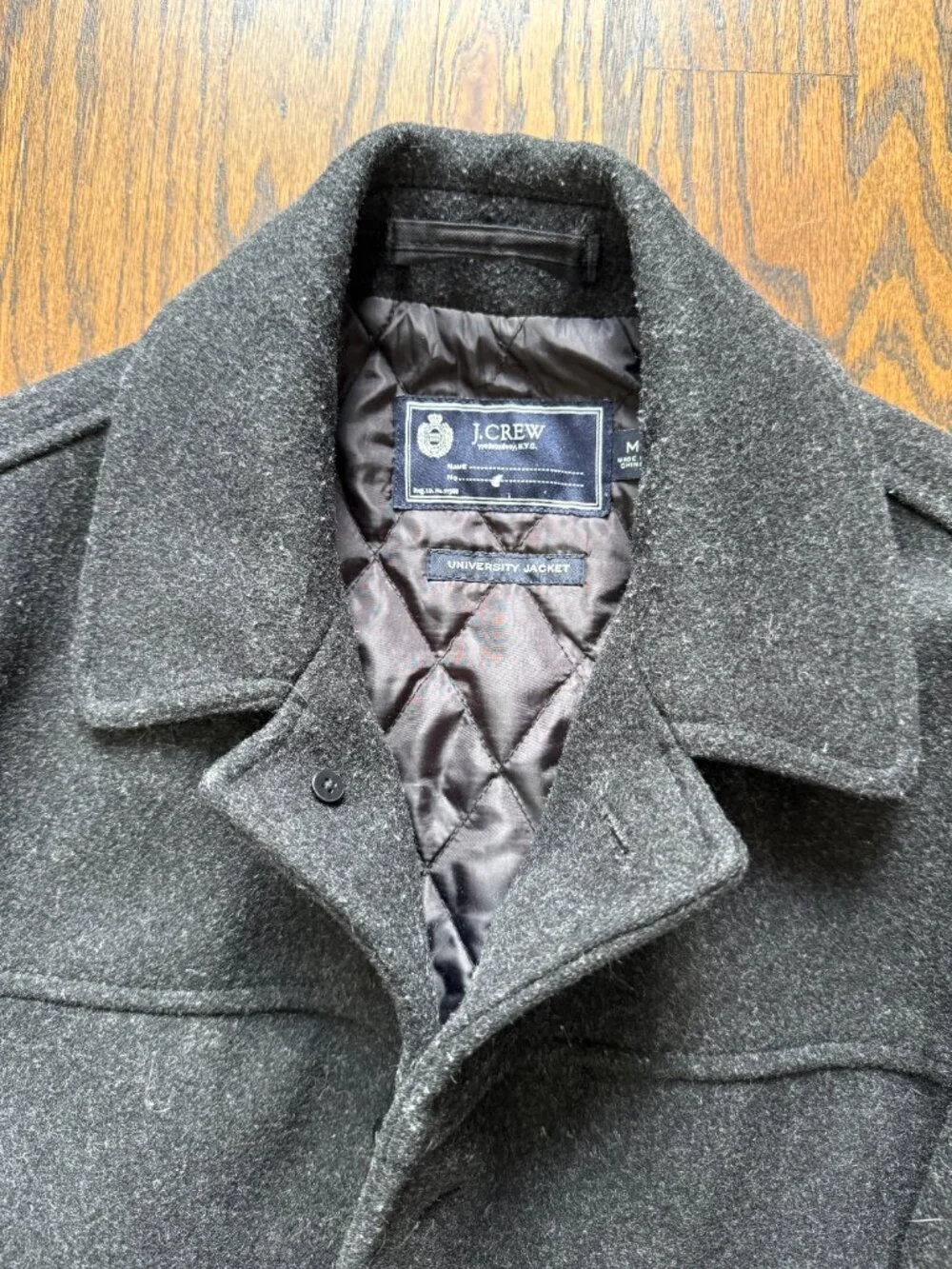 J. Crew Pea Coat, University model. Mens Medium, insulated.